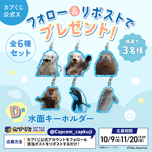 「D賞:水面キーホルダー」全種セット